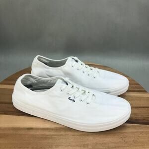 Keds Champion Walking Shoes Womens 11 White Canvas Lace Up Low Top Sneaker
